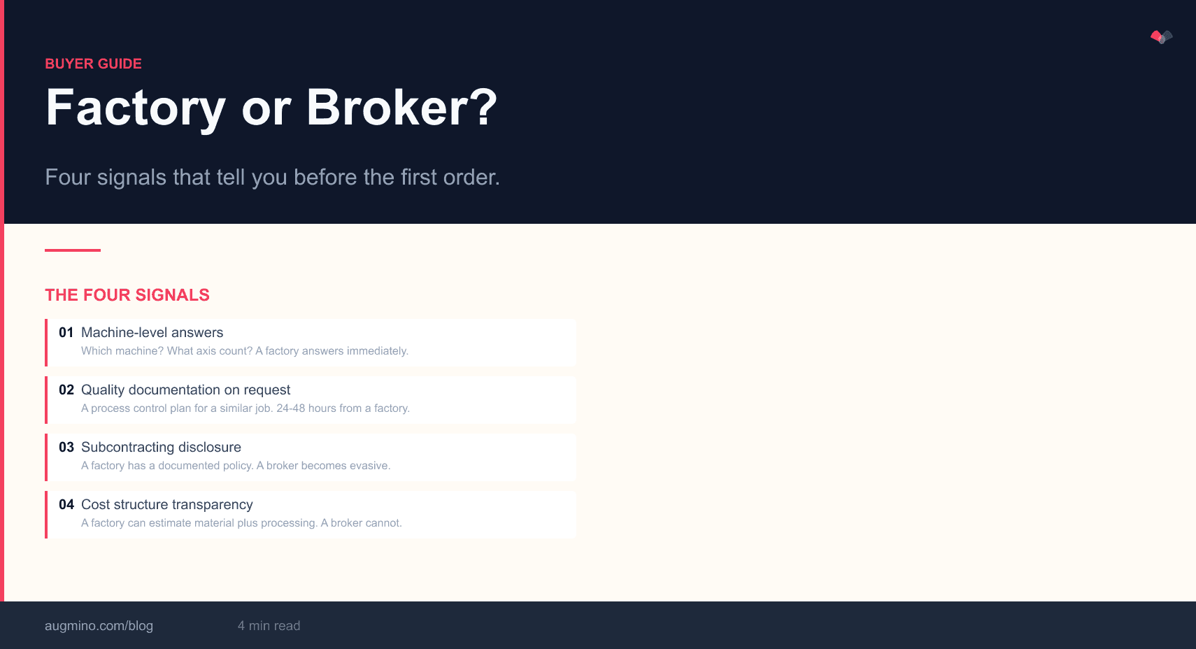 Headline about identifying factory versus broker when sourcing from India